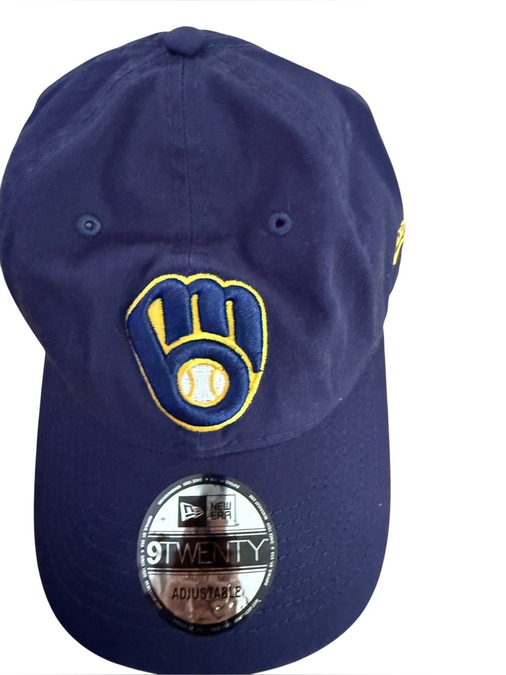 Milwaukee Brewers New Era 9TWENTY Adjustable Hat Navy Blue Embroidered Logo
